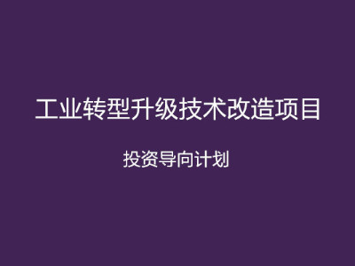 安徽省工業(yè)轉(zhuǎn)型升級技術(shù)改造項(xiàng)目投資導(dǎo)向計(jì)劃申報(bào)條件